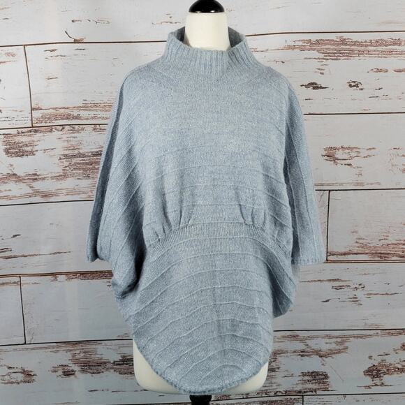Oriana Sweater Mockneck mohair wool blend blue Size Medium - Picture 1 of 6